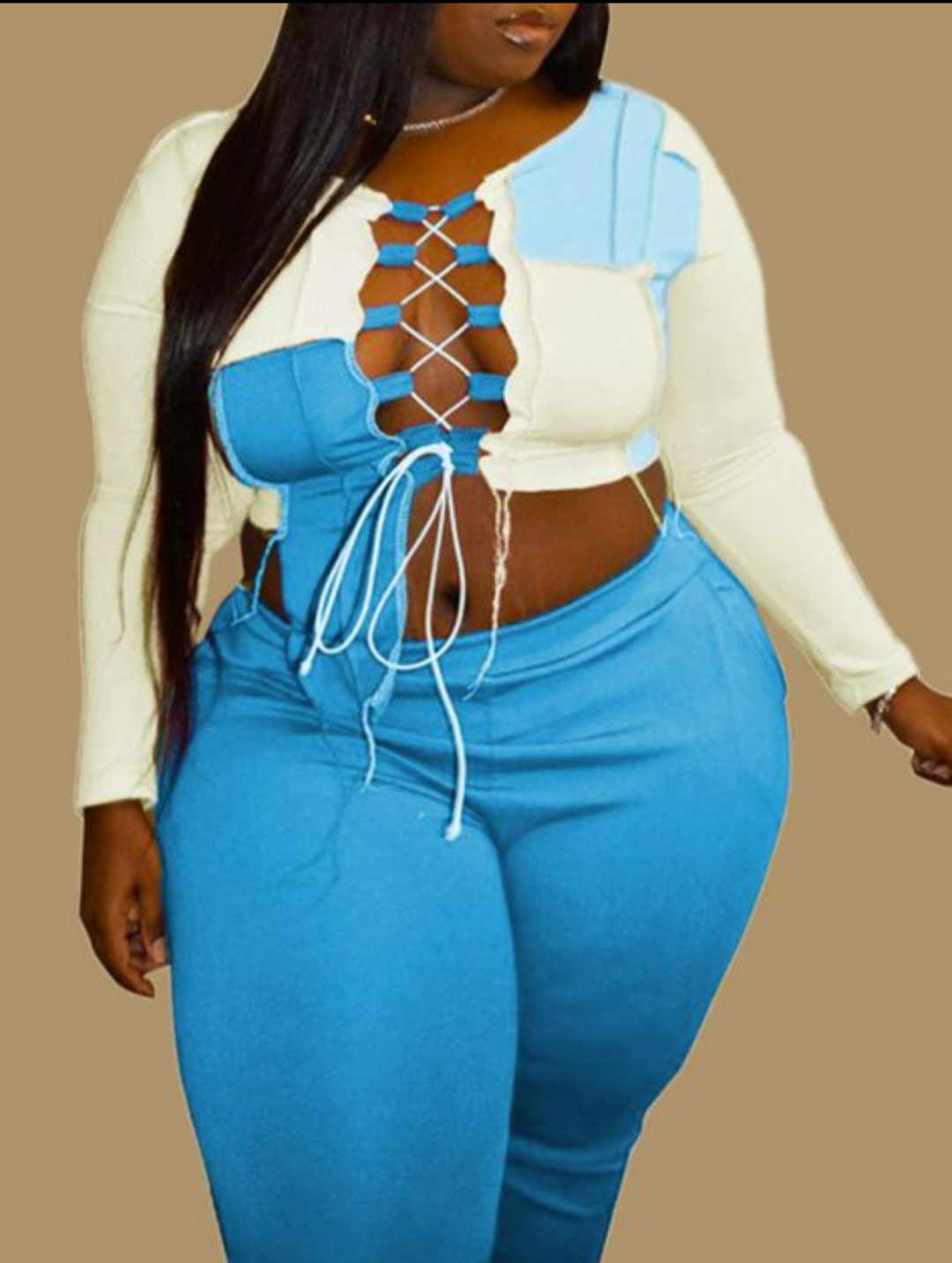 ''Body 2 Body'' Pant Set (Blue)