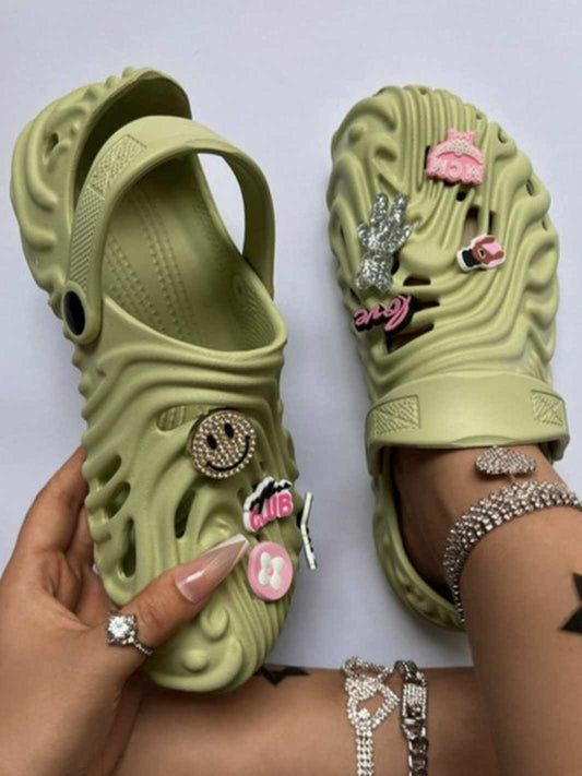 Pink Charmed "Green" Crocs