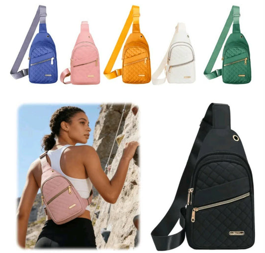 Solid Color Quilted Waist Bags