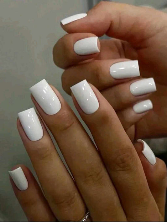 "Simply White" Press-On Nails
